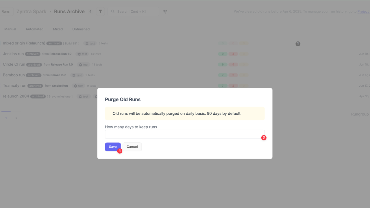 Testomat.io - Runs Archive